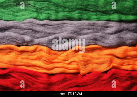 Multi-colored wool for felting - handicraft items Stock Photo