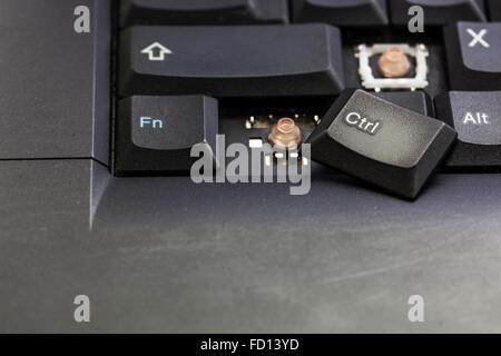 broken button, the urgent need of repair Stock Photo