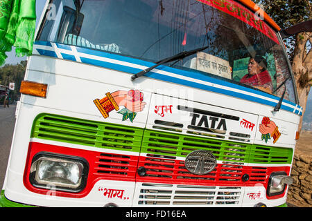 Nepal, Pokhara, local bus Stock Photo