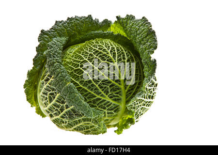 Fresh organic cabbage isolated on white Stock Photo