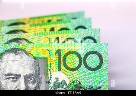 Australian one hundred dollar notes ($100) Stock Photo