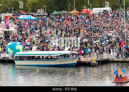 Adelaide, Australia - January 26, 2016: Australia Day celebration in Elder Park with lots of people of different nationalities. Stock Photo