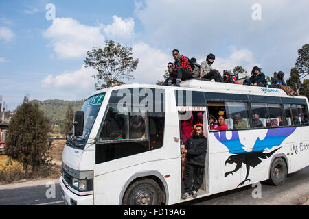 Nepal, Sangha, daily life, local bus Stock Photo