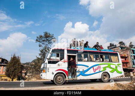 Nepal, Sangha, daily life, local bus Stock Photo