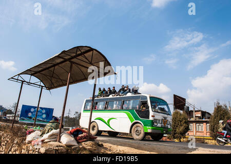 Nepal, Sangha, daily life, local bus Stock Photo