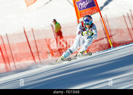 Cortina d’Ampezzo, Italy 23 January 2016. VONN Lindsey (Usa) competing in the Audi Fis Alpine Skiing World Cup Women’s downhill Stock Photo