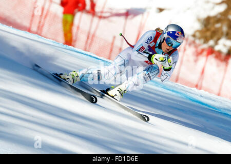 Cortina d’Ampezzo, Italy 23 January 2016. VONN Lindsey (Usa) competing in the Audi Fis Alpine Skiing World Cup Women’s downhill Stock Photo