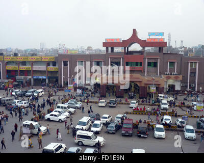 Typical View Outside Patna Railway Station in Bihar, India Stock Photo