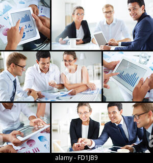 Contemporary business partners working in team Stock Photo