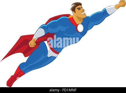 Vector illustration of a superhero in flying pose Stock Vector Image ...