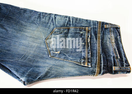 Blue jeans, long legs For men and women. Stock Photo