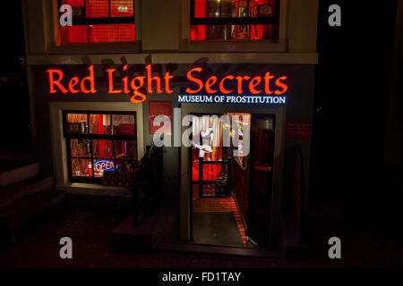 The Museum of prostitution is in the red light district (Rosse Buurt) Amsterdam Stock Photo