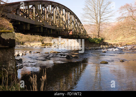 The former railway bridge spanning the river Greta near Brundholme (2), Threlkeld, Lake District National Park, Cumbria, UK Stock Photo