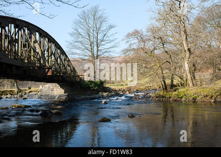 The former railway bridge spanning the river Greta near Brundholme (3), Threlkeld, Lake District National Park, Cumbria, UK Stock Photo