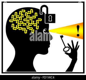 Unlock and activate your brain Stock Photo