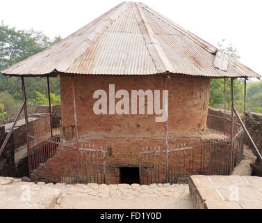 Maniyar Math, the Excavated Dome Shaped Structure in Rajgir, India Stock Photo