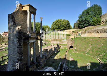 Roman theatre, Volterra, Tuscany, Italy Stock Photo