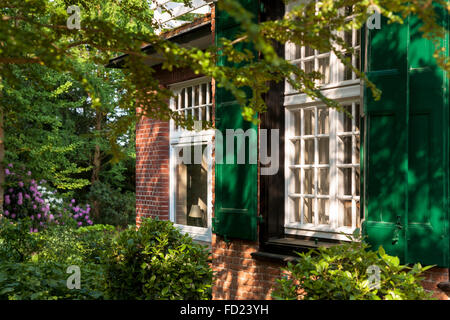 Europe, Germany, North Rhine-Westphalia, Lower Rhine Region, windows of an estate near Wesel. Stock Photo