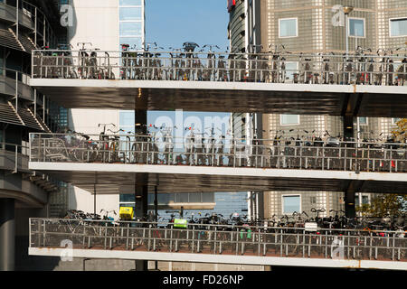 Bike Flat ' De fietsflat ' near Centraal Station, Amsterdam. North Holland. The Netherlands. (78) Stock Photo