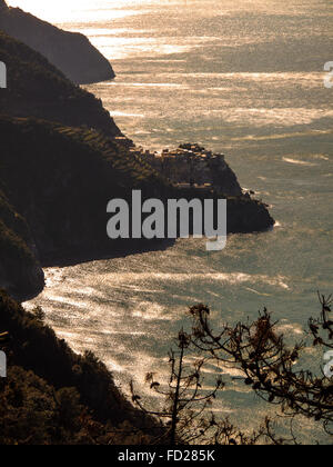 Italy Liguria 5 terre Manarola Seen from the parth between Volastra and Corniglia Stock Photo