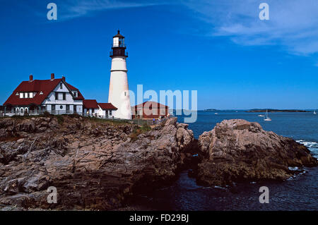 Portland Head Light,Cape Elizabeth,Maine Stock Photo