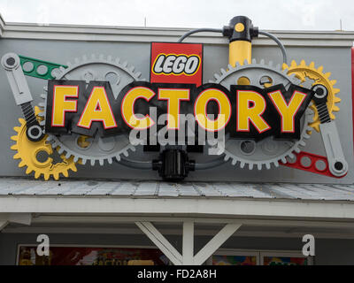 The Lego Factory Retail Shop Store Logo Sign Selling Lego Bricks And Souvenirs In Legoland Florida Stock Photo