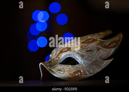 Decorative golden party costume mask Stock Photo