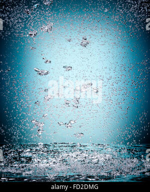 Bubble rising from the bottom of a tank Stock Photo