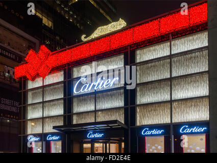 Christmas lights in New York City Stock Photo