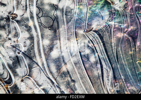 Patterns in ice Stock Photo
