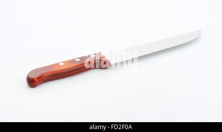 Slicing knife with wooden handle Stock Photo