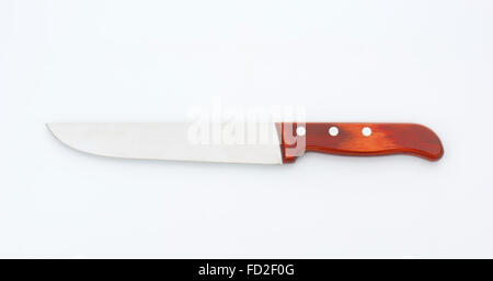 Slicing knife with wooden handle Stock Photo