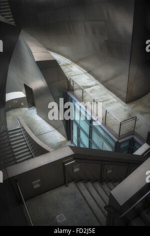 Los Angeles, California, USA. 21st Sep, 2014. The elevated walkway inside the exterior wall of the Walt Disney Concert hall provides a unique view of the front entrances. © Fred Hoerr/ZUMA Wire/Alamy Live News Stock Photo