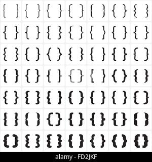 Set of braces or curly brackets icon. Vector Stock Vector