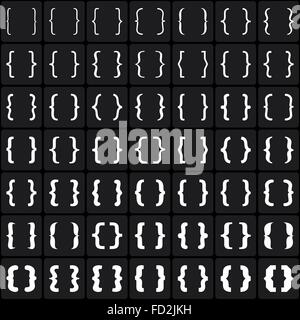 Set of braces or curly brackets icon. Vector Stock Vector