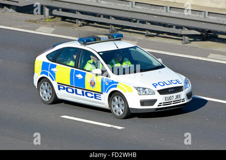 Essex Police car, with blue lights on. April, 2020. Southend-on-Sea, UK ...