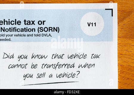 a vehicle tax reminder from the dvla stock photo alamy a vehicle tax reminder from the dvla stock photo alamy