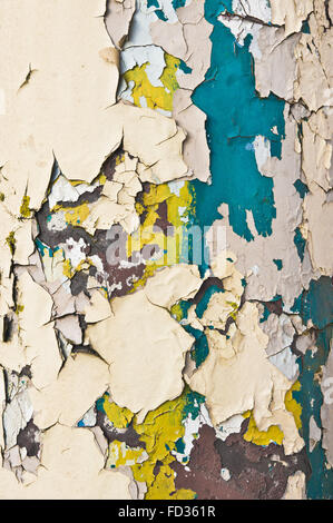 Peeling paint on a metal surface as a background Stock Photo
