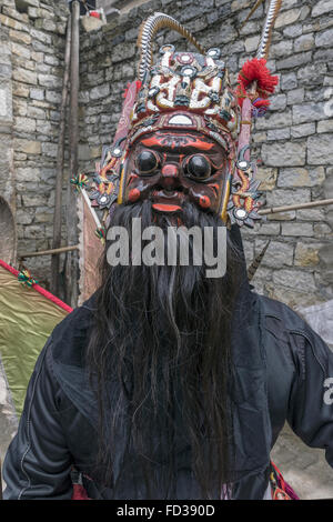 Chinese Ground Opera mask #6, Liuguan Old Han Village, Guizhou Province, China Stock Photo