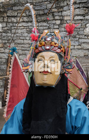 Chinese Ground Opera mask #5, Liuguan Old Han Village, Guizhou Province, China Stock Photo