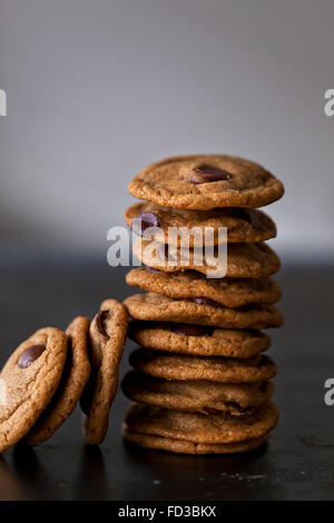 Stack of chocolate chip cookies Stock Photo