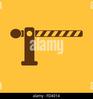 The barrier icon. Roadblock and borderline, stop, railroad crossing symbol. Flat Stock Vector