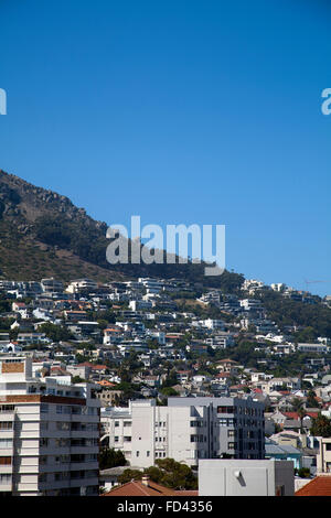 Homes on Lions Head Slope in Sea Point and Bantry Bay in Cape Town - South Africa Stock Photo