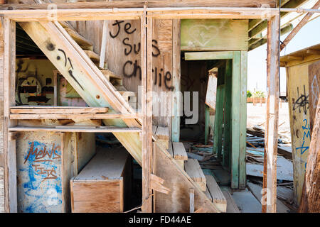 An abandoned house in Bombay Beach, California, on the eastern shore of the Salton Sea Stock Photo