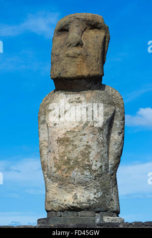 Ahu Tongariki, Chile, Easter Island, Moai, Rapa Nui National Park, Unesco World Heritage Stock Photo