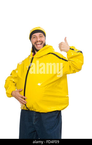 The overweight man isolated on the white Stock Photo
