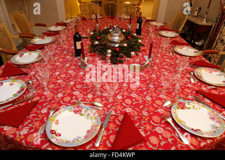Table. Christmas dinner. Stock Photo