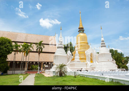 Exterior shot of Wat Suan Dok, Chiang Mai, Thailand Stock Photo