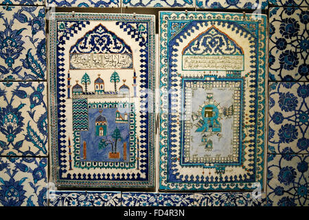 Ottoman Empire. Iznik ceramics. Mecca and Medina. Louvre museum. Stock Photo