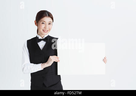 Attractive Japanese sommelier Stock Photo